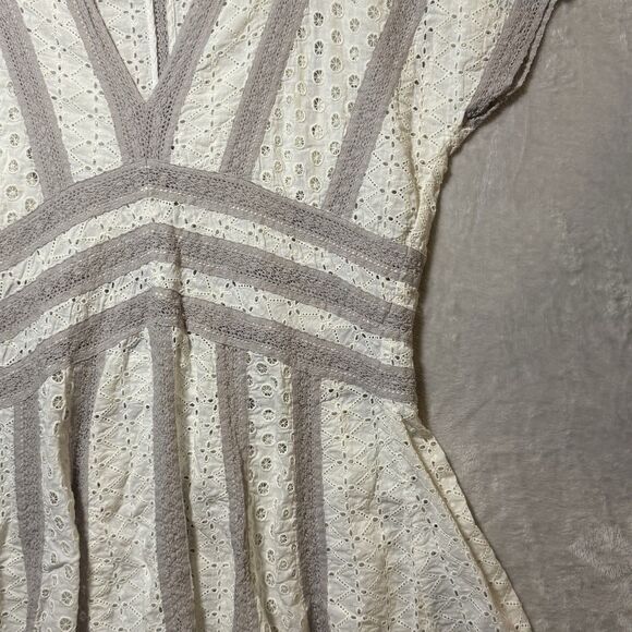 ALL SAINTS Cyndi Tee Mini Tunic Dress Eyelet Lace Boho Women's Size M - Picture 8 of 15